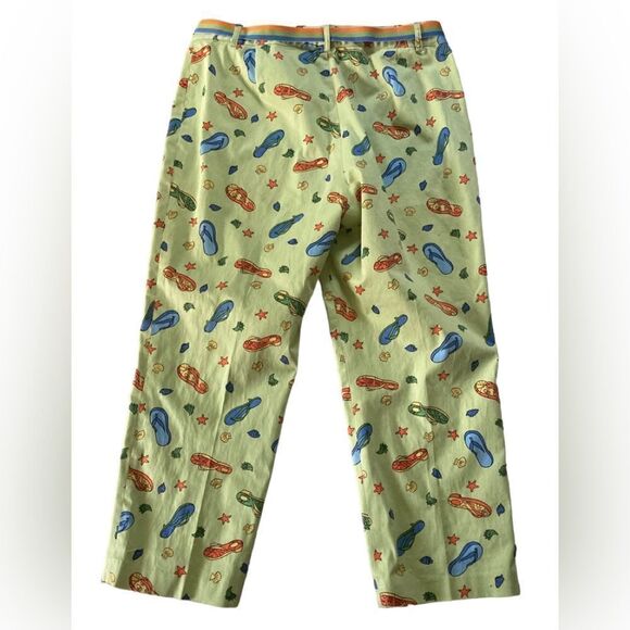 Randi M Lime Green Flipflop Capri pants Size 14 - Picture 6 of 6